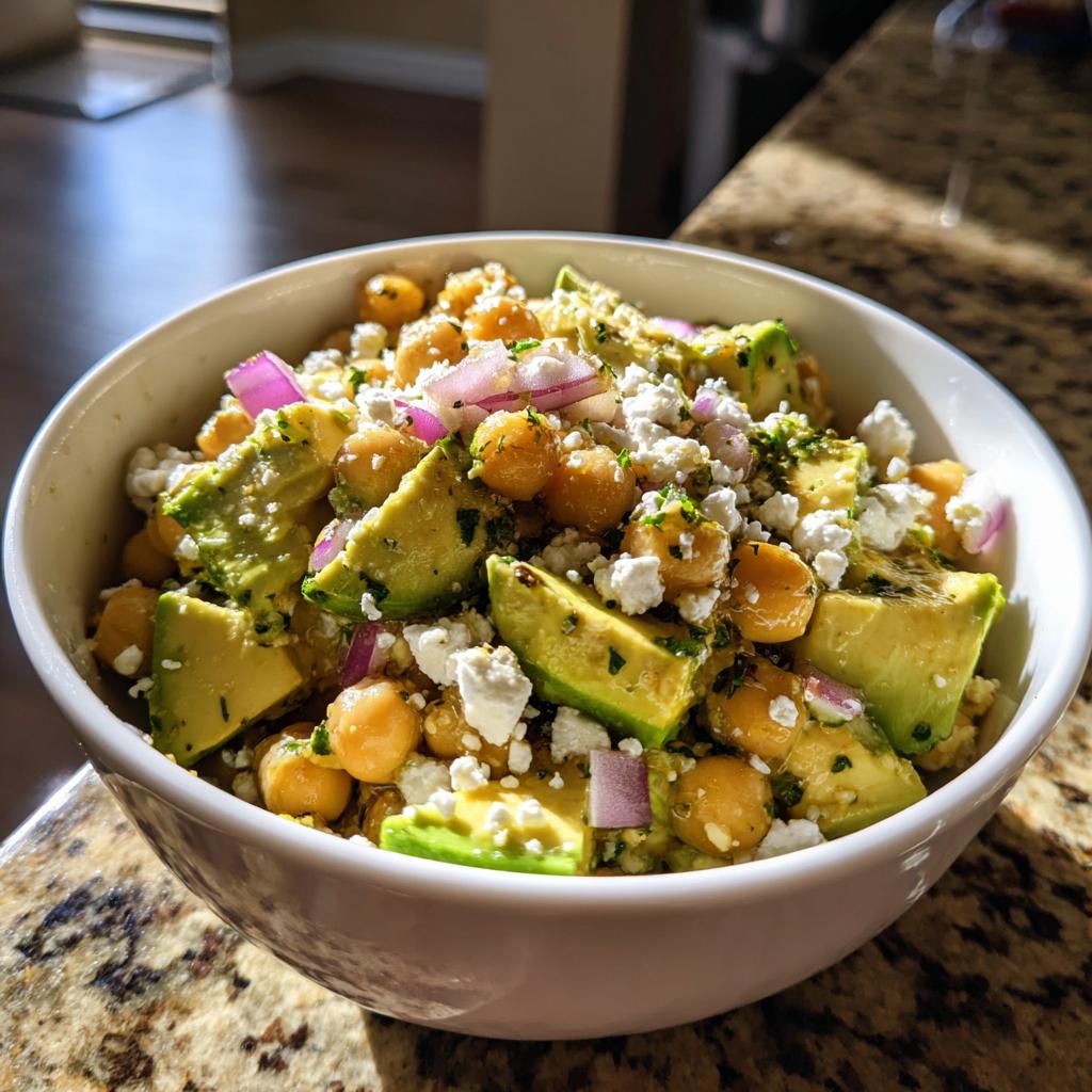 Chickpea Feta Avocado Salad - detail 4
