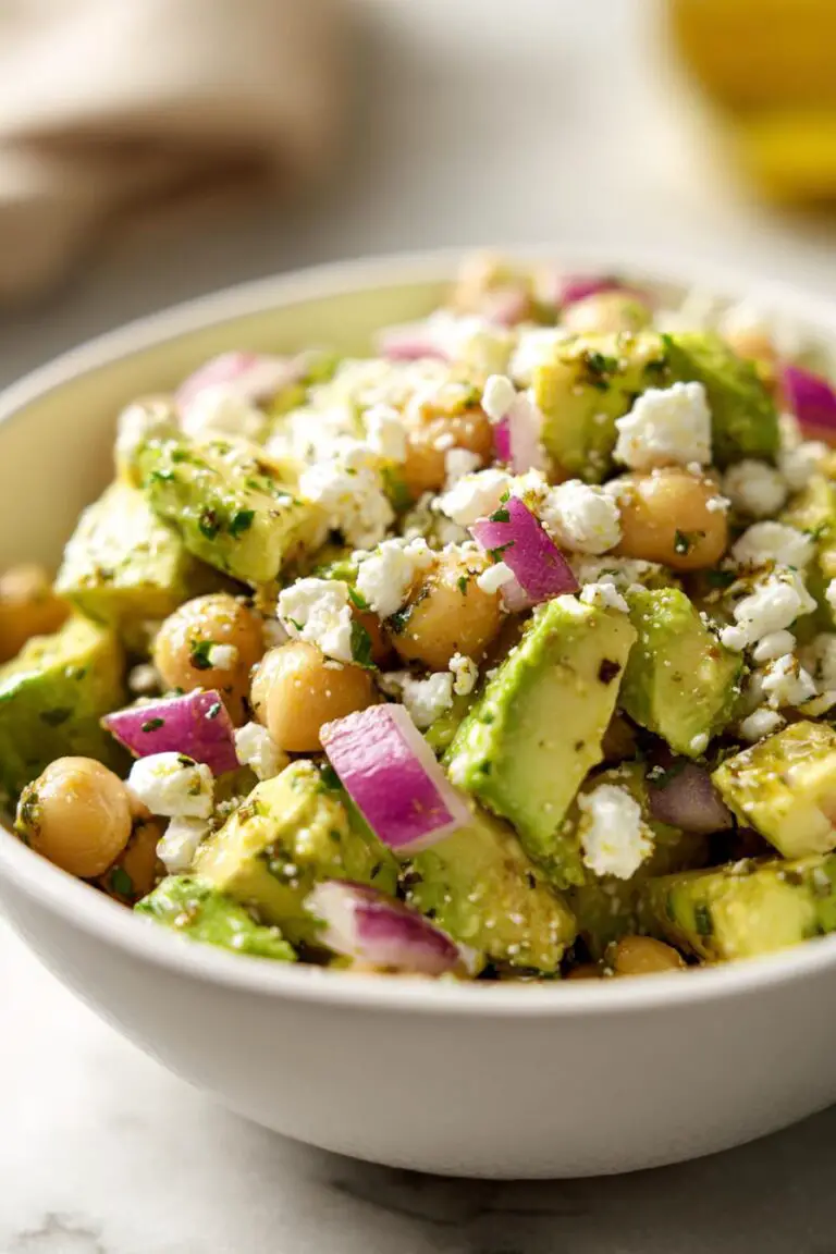 Chickpea Feta Avocado Salad