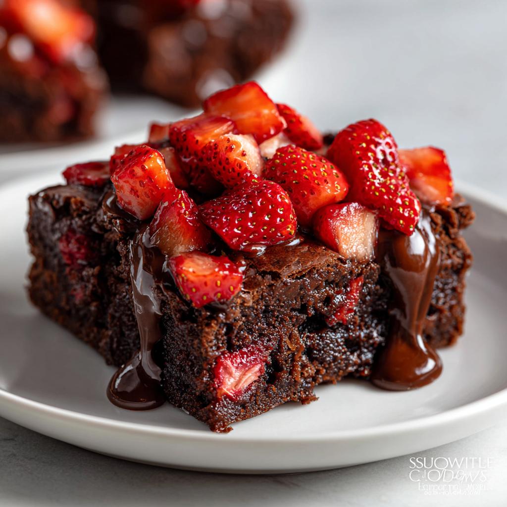 Chocolate Covered Strawberry Brownies - detail 2