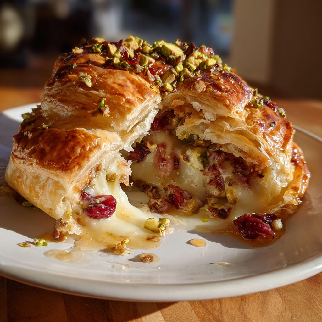 Cranberry, Camembert & Pistachio Christmas Tree Puff Pastry 🎄🧀 - detail 1