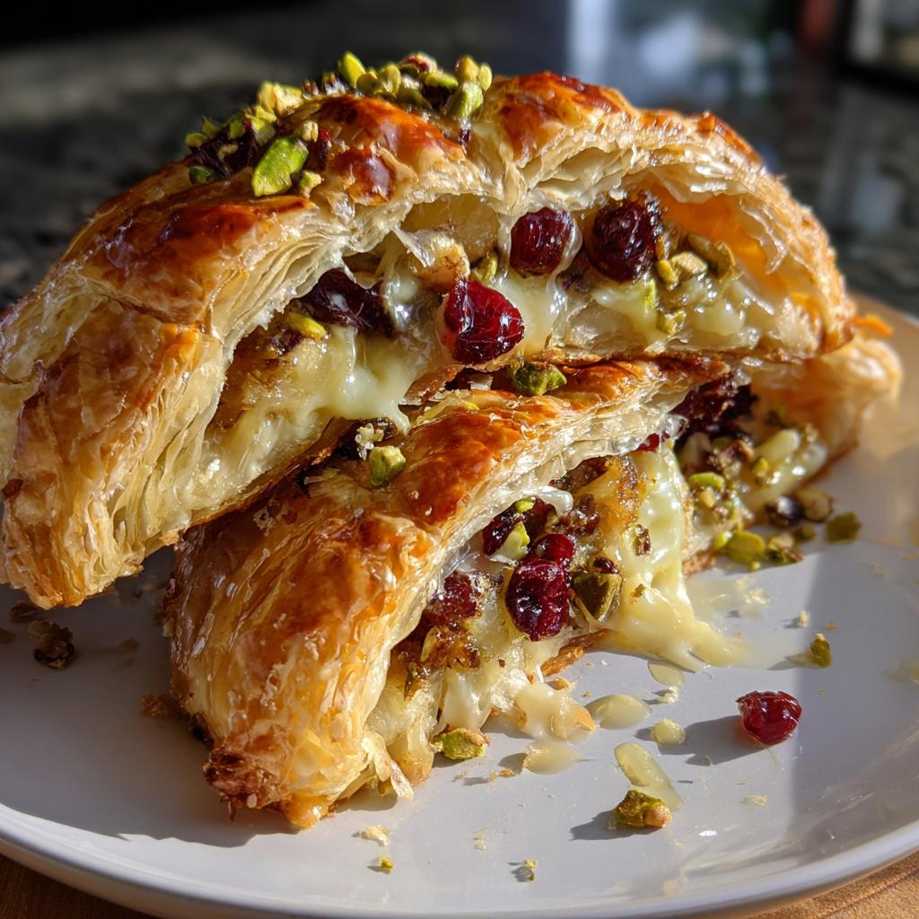 Cranberry, Camembert & Pistachio Christmas Tree Puff Pastry 🎄🧀 - detail 3