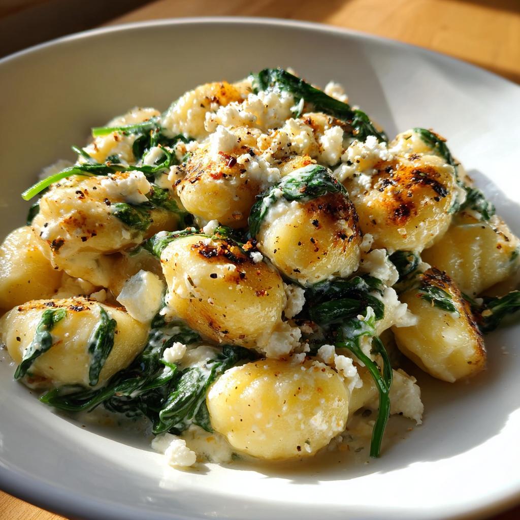 Creamy Gnocchi with Spinach and Feta Recipe | Healthy Dinner Inspiration - detail 1