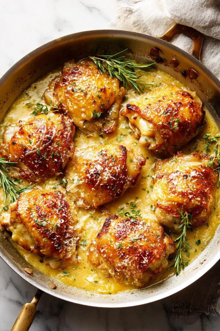 Creamy Oven Baked Chicken Thighs