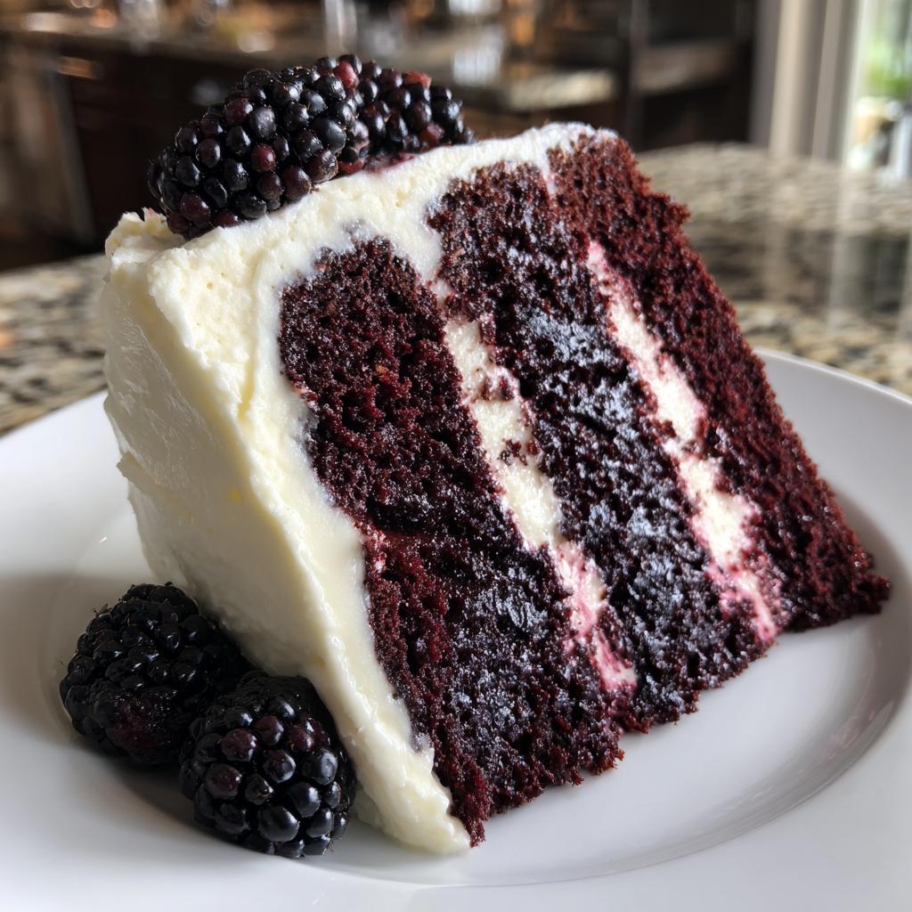 Decadent Blackberry Velvet Gothic Cake – Lush Cream Filling Inside - detail 3