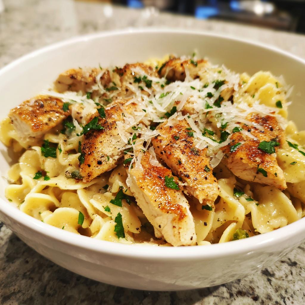 Easy Garlic Parmesan Chicken Pasta Recipe for a Healthy Dinner - detail 2