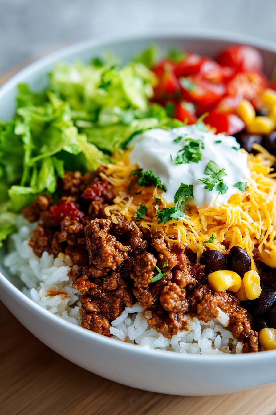 Easy Taco Rice Bowl – Quick and Healthy Dinner Idea