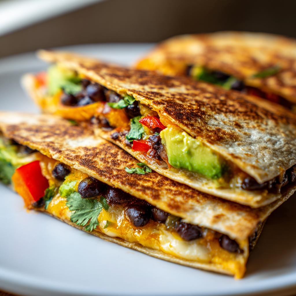 Easy Vegan Quesadillas With Black Beans And Avocado - detail 1