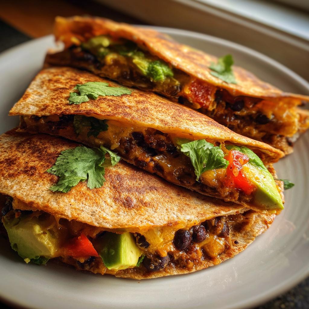 Easy Vegan Quesadillas With Black Beans And Avocado - detail 3