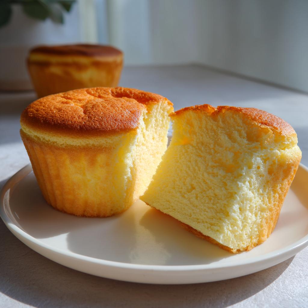 Fluffy Japanese Cotton Cheesecake Cupcakes - detail 2