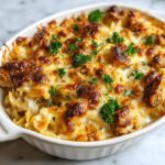 French Onion Chicken Orzo Casserole