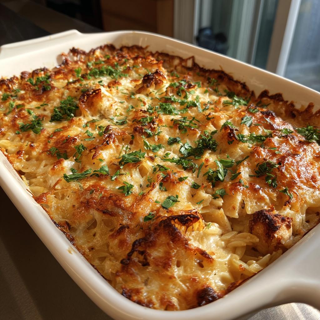French Onion Chicken Orzo Casserole - detail 4