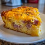 Frozen hash brown patties, eggs, cheese, and ham make this hash brown egg casserole… in 2022 | Break