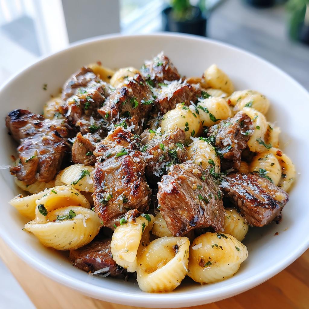 Garlic Butter Steak Bites & Parmesan Alfredo Shells – A Flavorful Feast! - detail 3