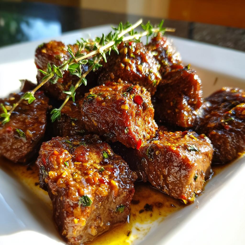 High Protein Slow Cooker Garlic Butter Beef Bites - Easy Dinner Recipe! - detail 1