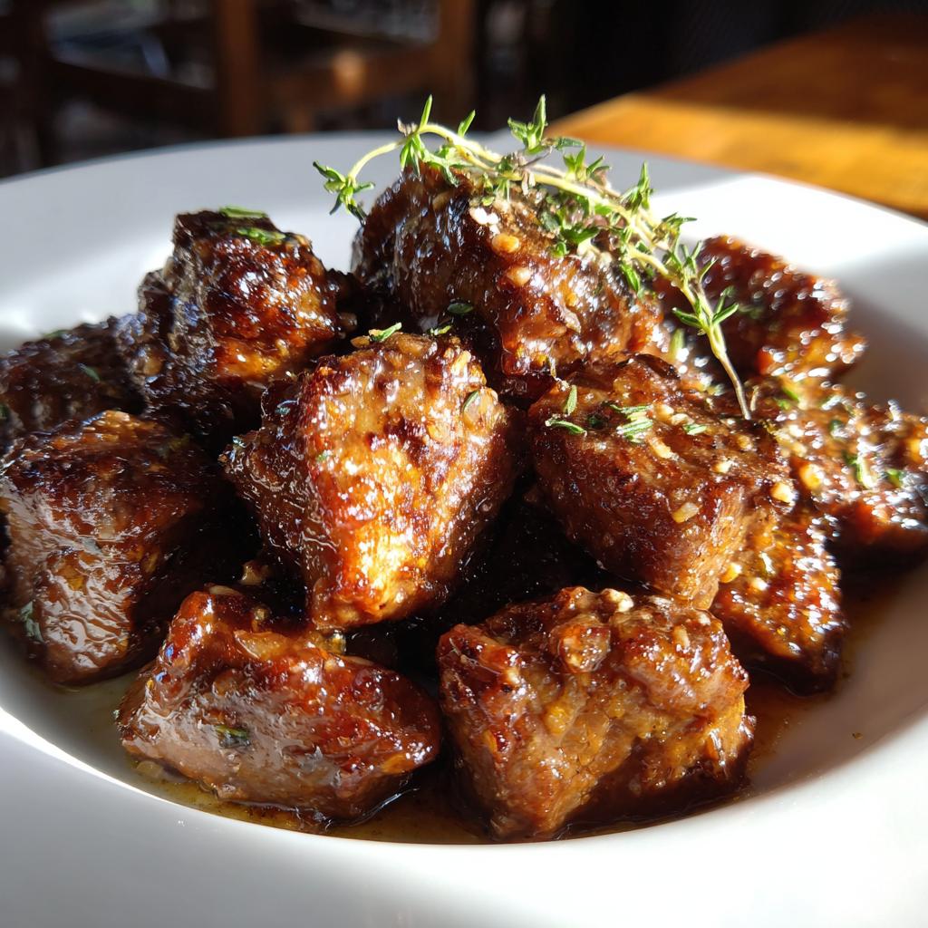 High Protein Slow Cooker Garlic Butter Beef Bites - Easy Dinner Recipe! - detail 3