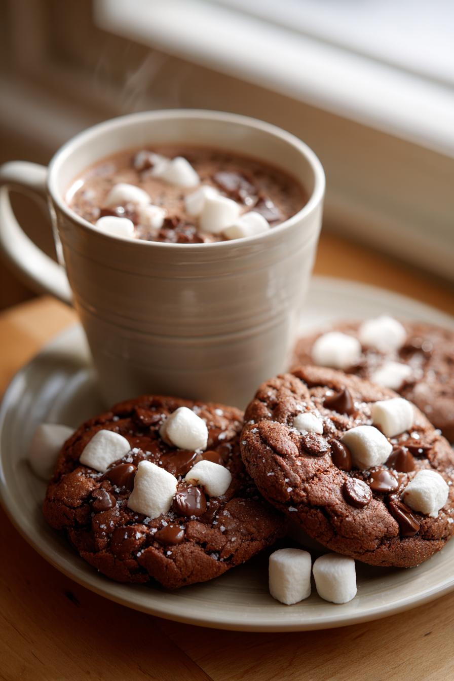 Hot Chocolate Cookies with Mini Marshmallows - Soft, Chewy & Cozy!