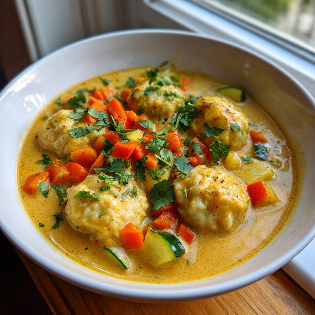 Irresistible Coconut Curry Soup With Dumplings - detail 1