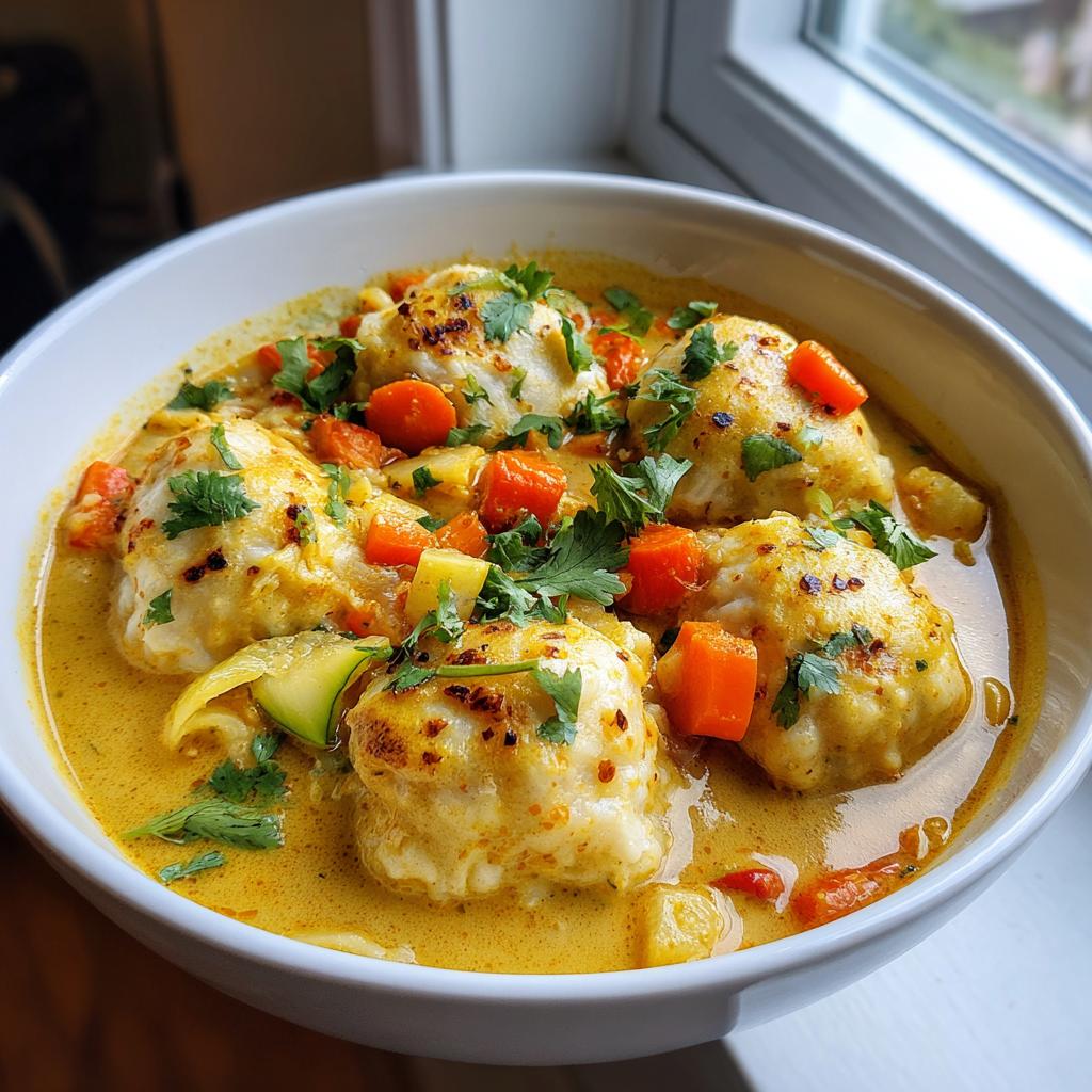 Irresistible Coconut Curry Soup With Dumplings - detail 2