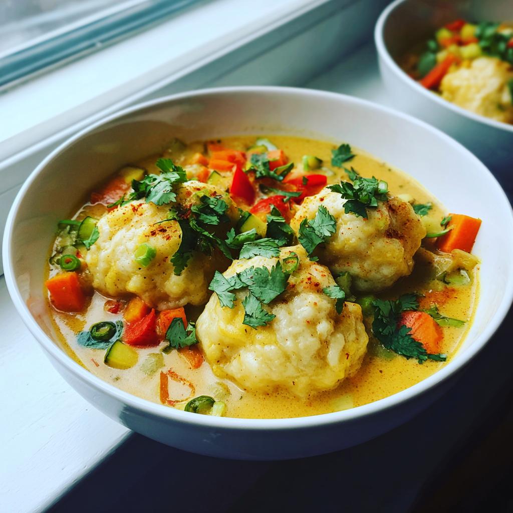 Irresistible Coconut Curry Soup With Dumplings - detail 3