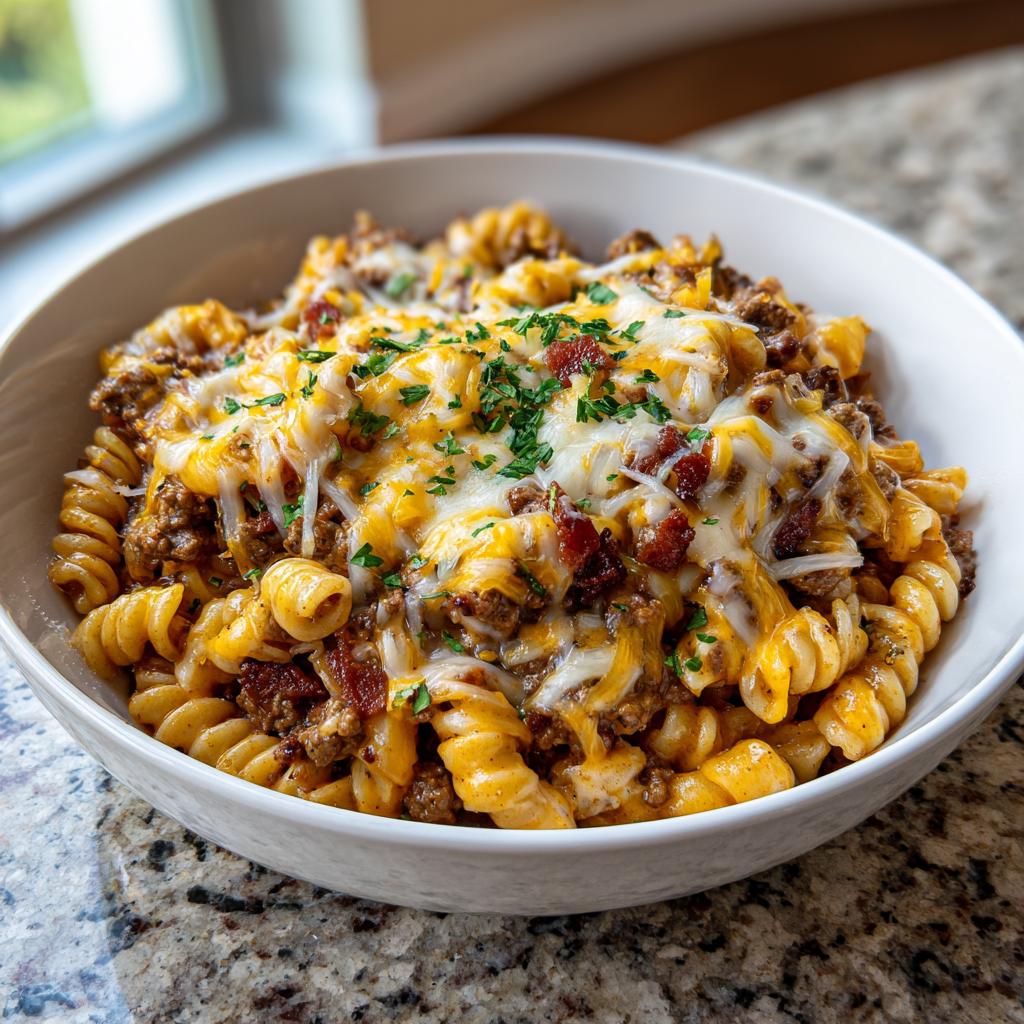 🥓 Loaded Bacon Cheeseburger Pasta – One-Pot Dinner Winner - detail 3