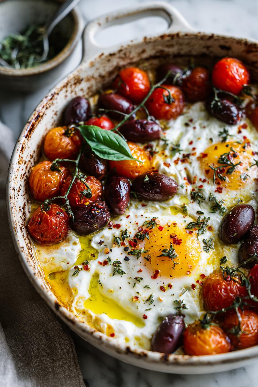 Mediterranean Baked Feta Eggs