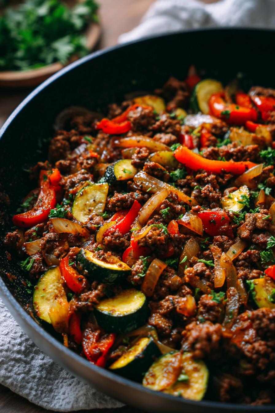 Mediterranean Ground Beef Stir-Fry – Flavorful, Healthy & One-Pan Easy!