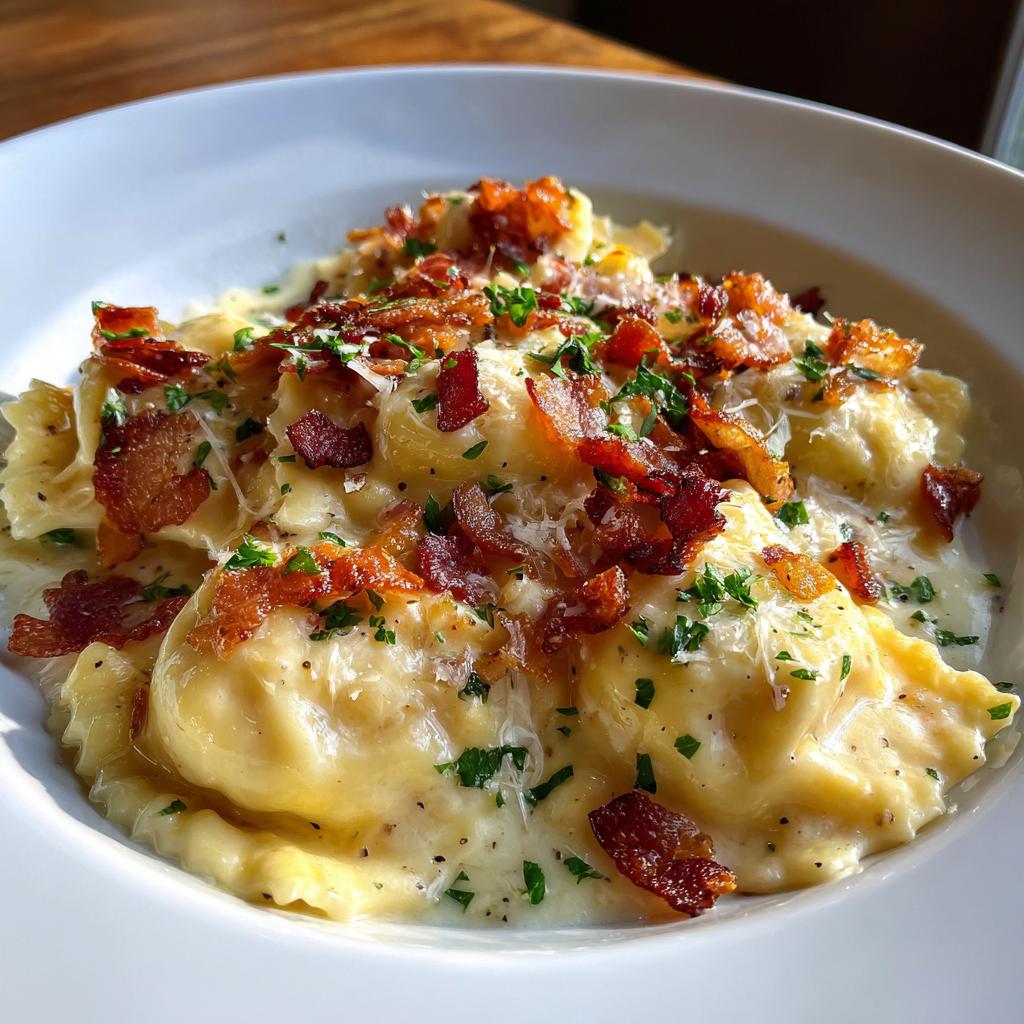 Olive Garden Ravioli Carbonara - detail 2