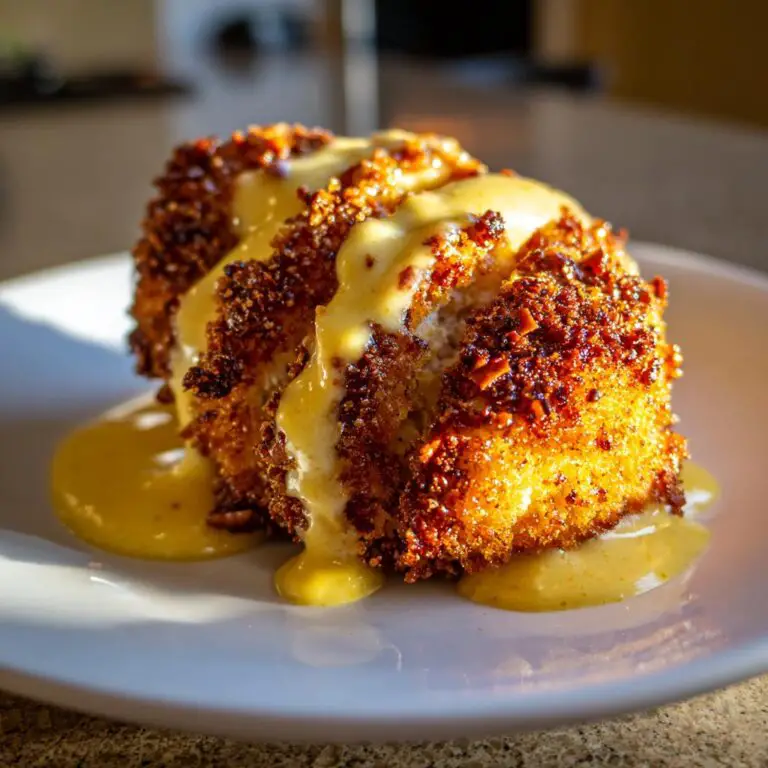Pretzel Chicken with Mustard-Cheddar Sauce