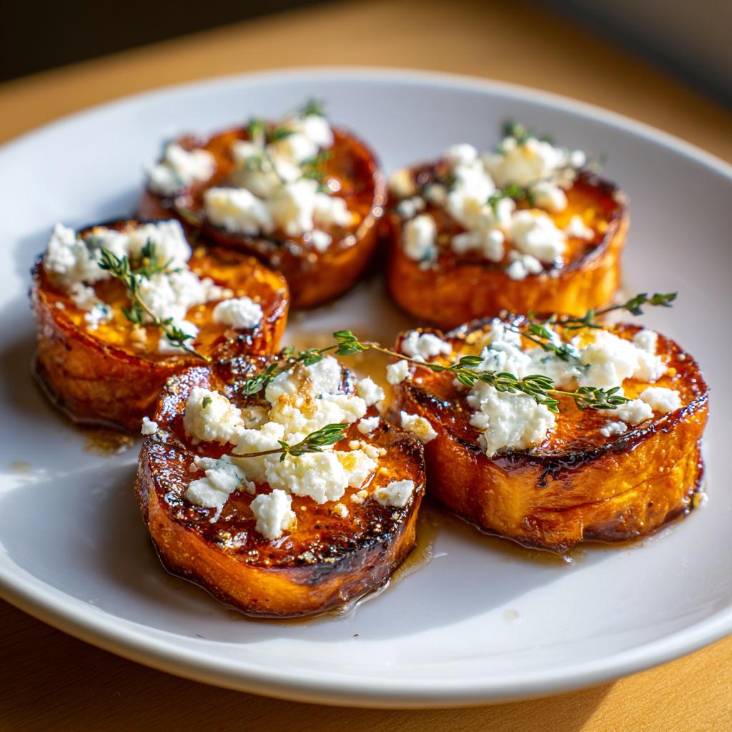 Roasted Sweet Potato Rounds with Honey Feta and Thyme - detail 2