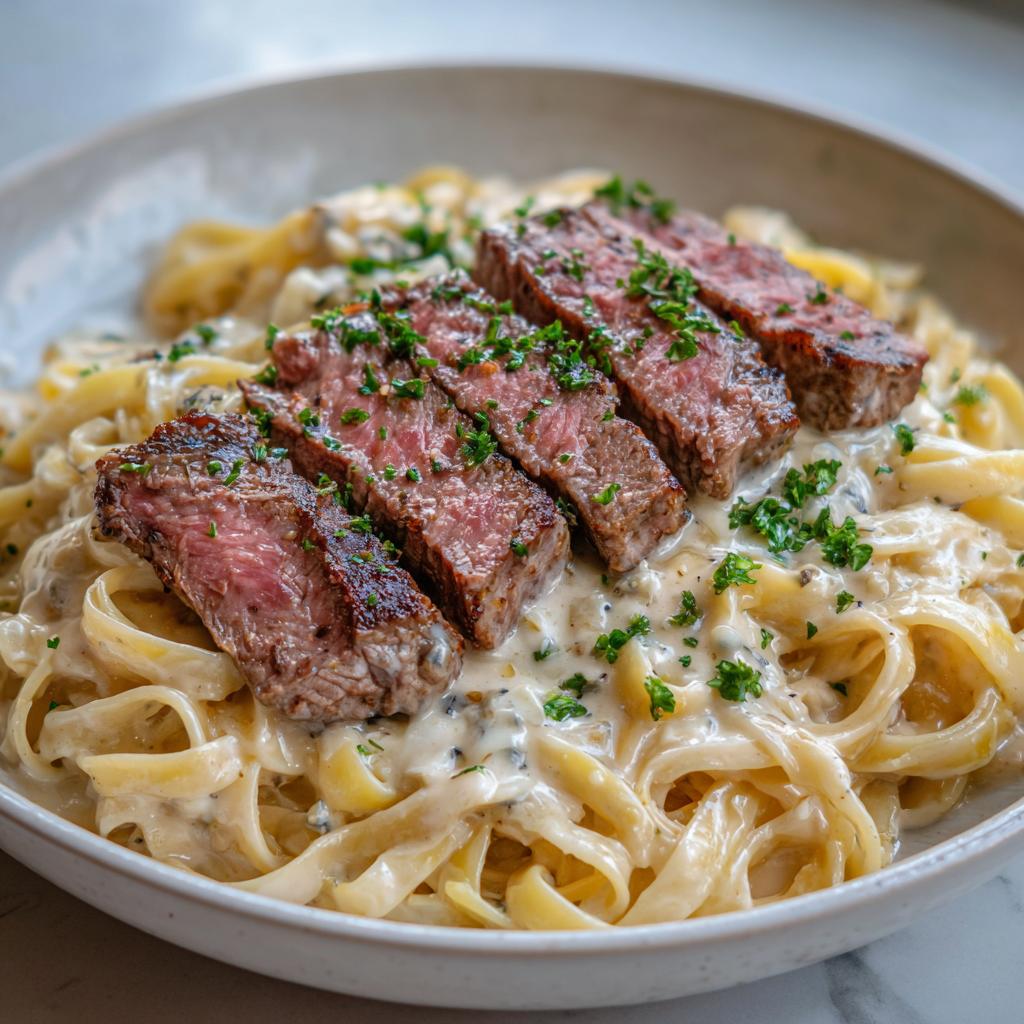 Savory Steak Gorgonzola Alfredo with Creamy Parmesan Sauce - detail 2