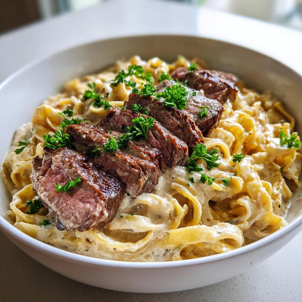 Savory Steak Gorgonzola Alfredo with Creamy Parmesan Sauce - detail 2
