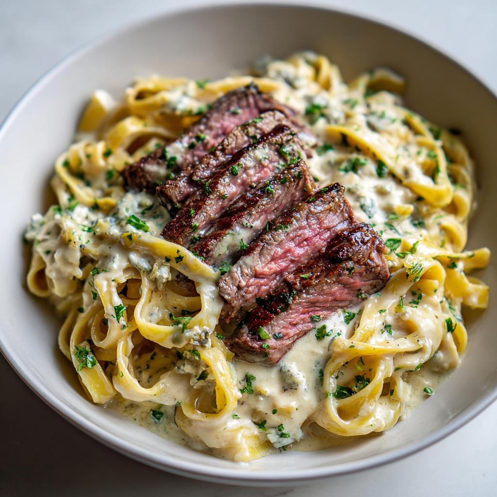 Savory Steak Gorgonzola Alfredo with Creamy Parmesan Sauce - detail 4