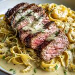 Savory Steak Gorgonzola Alfredo with Creamy Parmesan Sauce