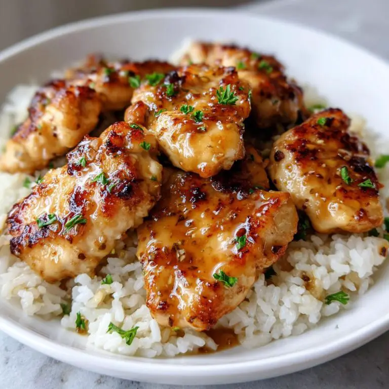 Schnelles Honig Senf Hähnchen mit Reis