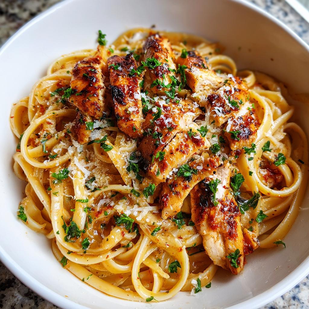 Simple and Delicious Cowboy Butter Chicken Pasta Linguine Recipe - detail 3