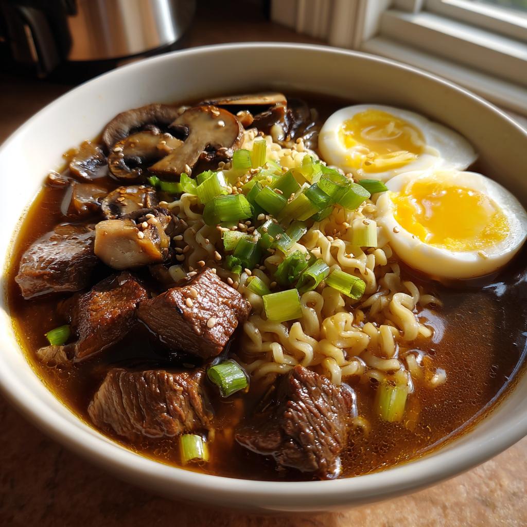 Slow Cooker Beef Ramen Noodles: A Comforting Bowl of Flavorful Goodness - detail 1