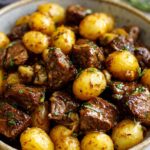 Slow Cooker Garlic Butter Beef Bites with Potatoes - Dinner Ideas For All | Meals for Everyone