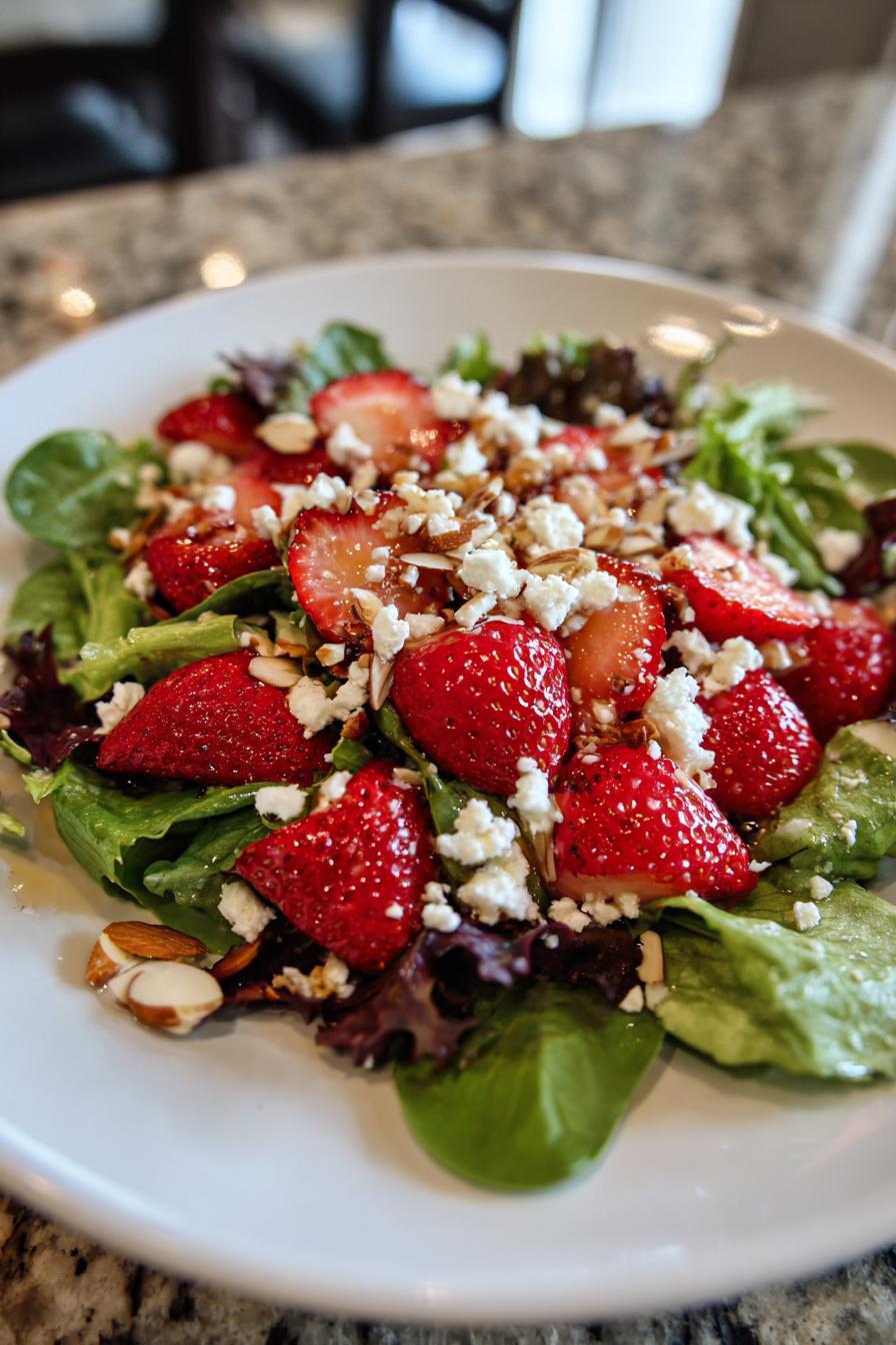 Strawberry Crunch Salad with Champagne Vinaigrette.
