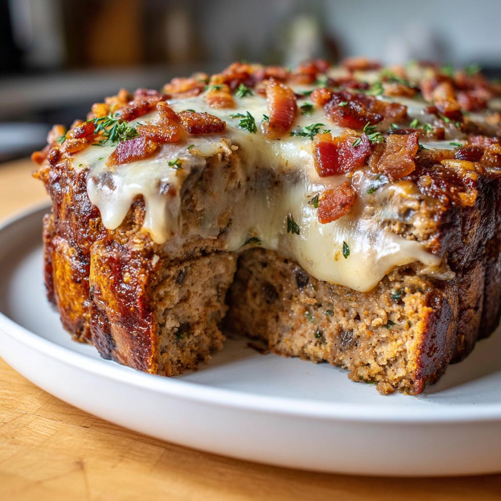 Swiss Bacon Mushroom Meatloaf - detail 1