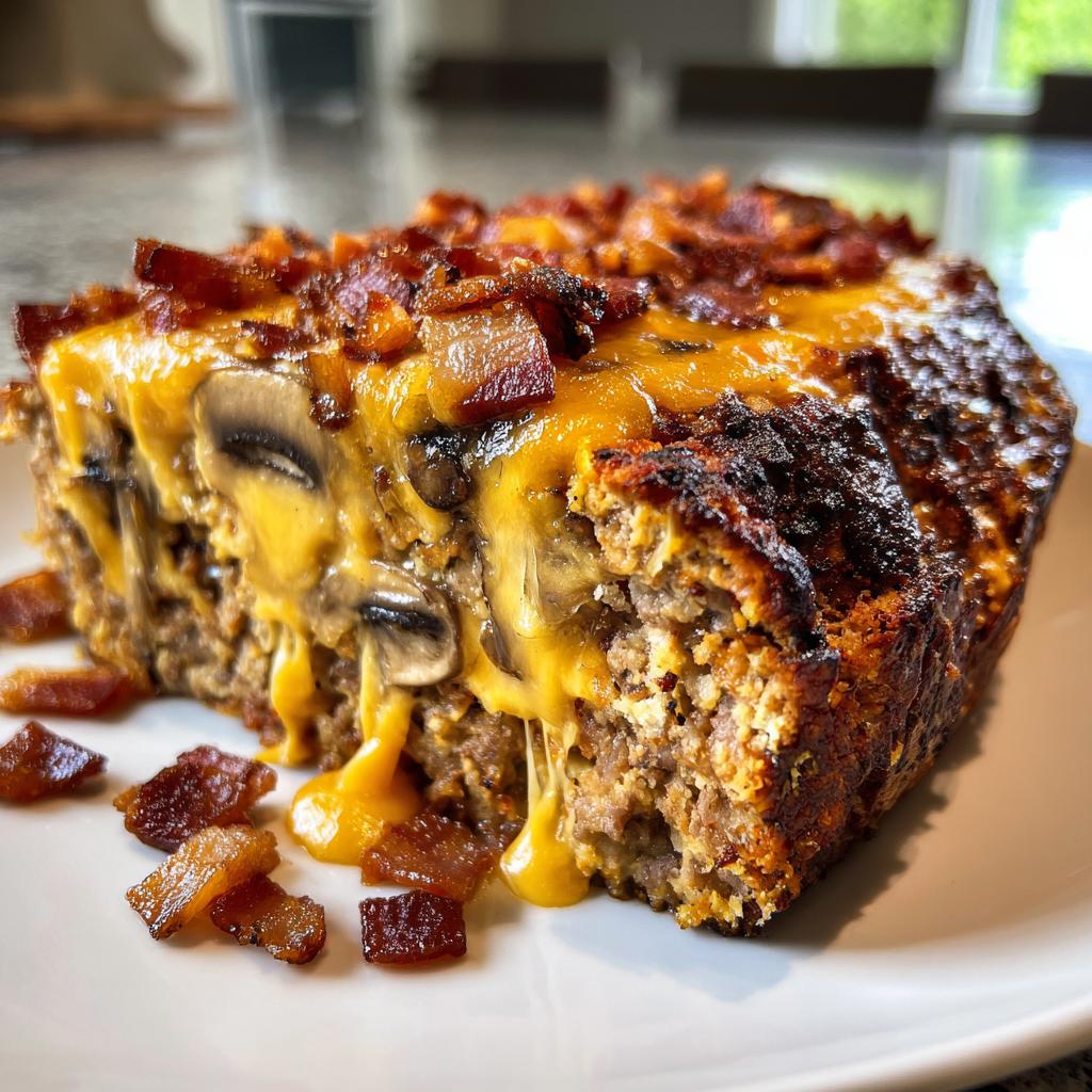 Swiss Bacon Mushroom Meatloaf - detail 4