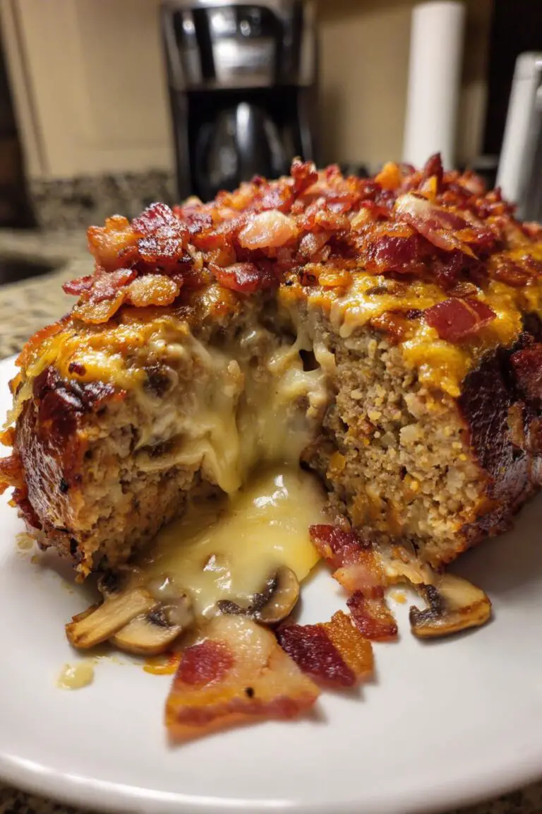 Swiss Bacon Mushroom Meatloaf