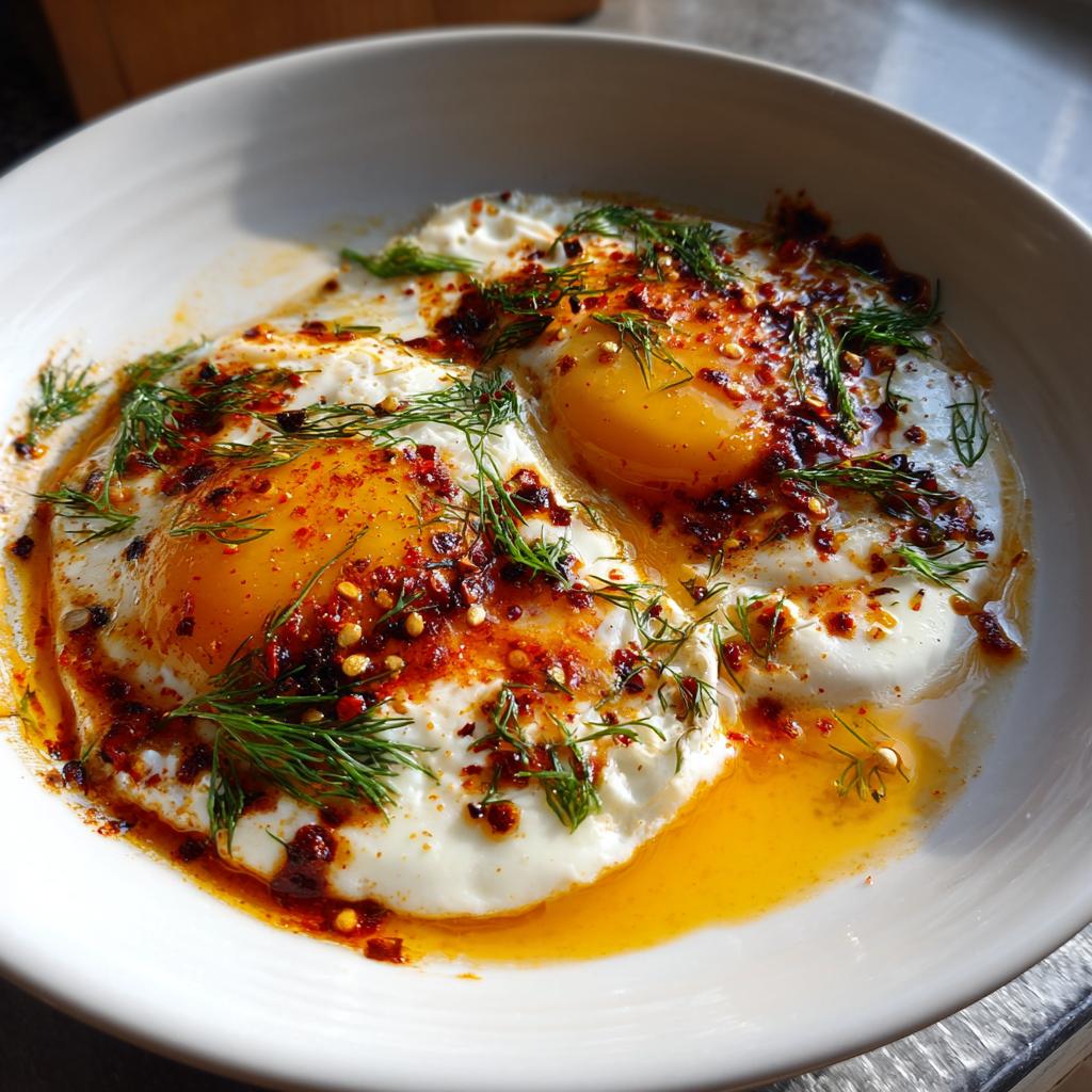 Turkish Eggs (Cilbir) - detail 2