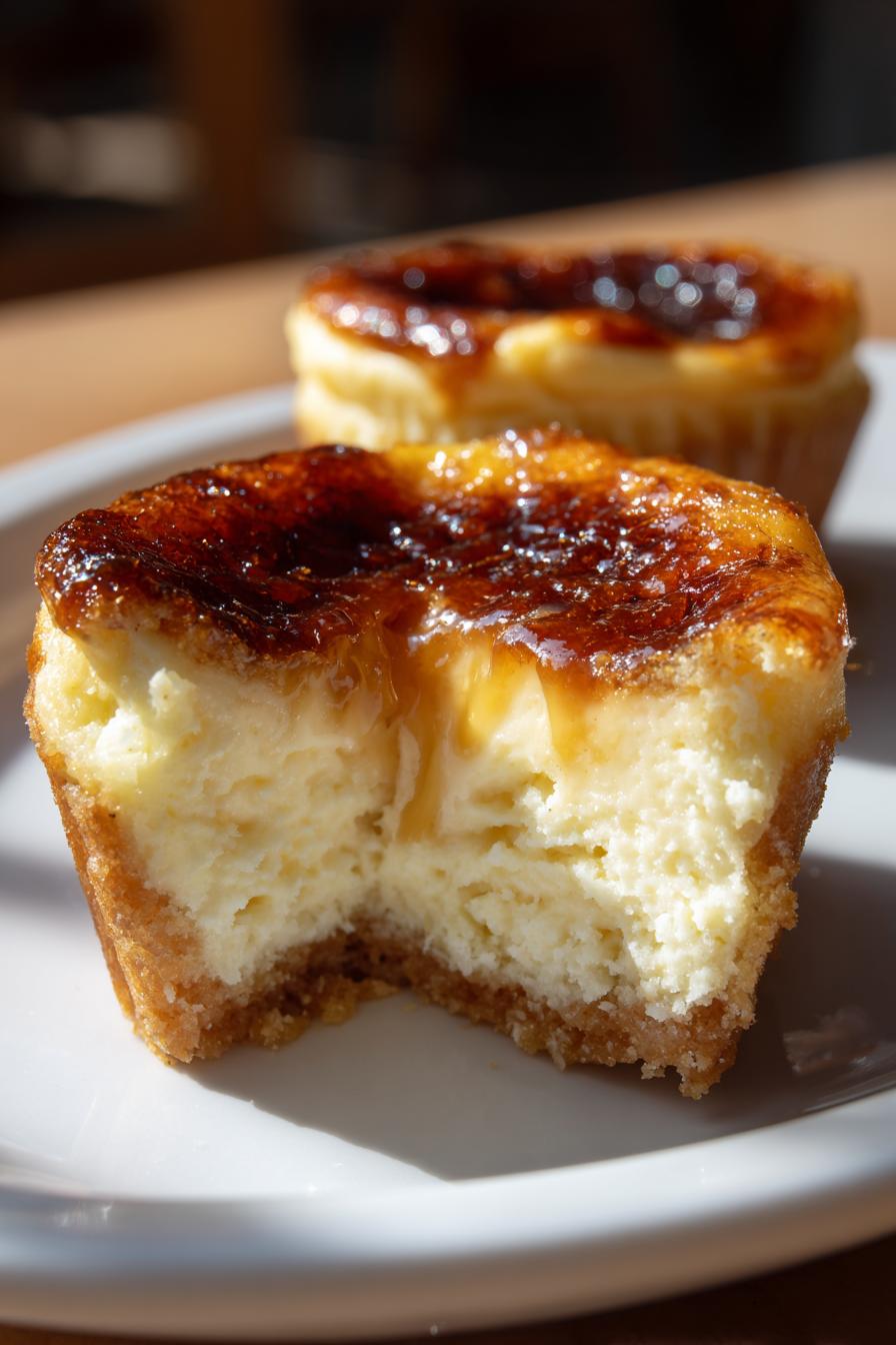 Vanilla Bean Crème Brûlée Cheesecake Cupcakes