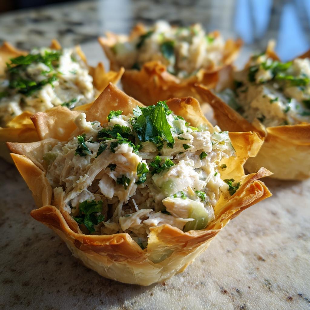 KURCZAKOWA SAŁATKA W FILO CUPACH 🍗🥗 Zdrowa i pyszna przekąska na każdą okazję! - detail 3