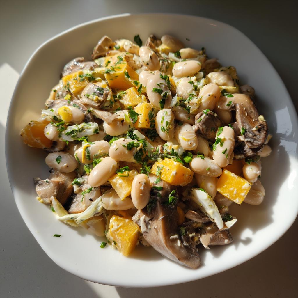 Sałatka z fasolą, pieczarkami i serem – idealna na każdą okazję! 🥗🍄🧀 - detail 2