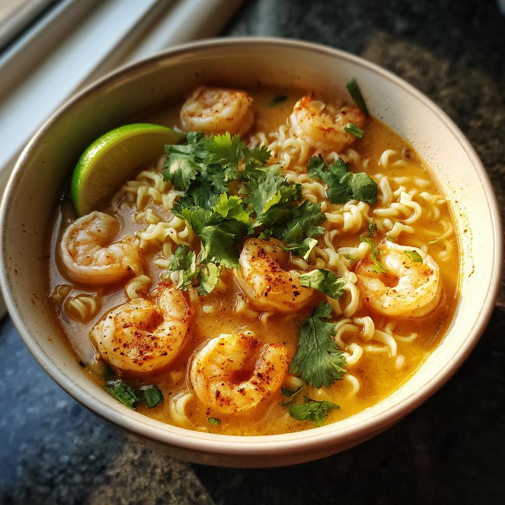 THAJSKA ZUPA RAMEN Z KREWETKAMI I MLECZKIEM KOKOSOWYM - detail 3