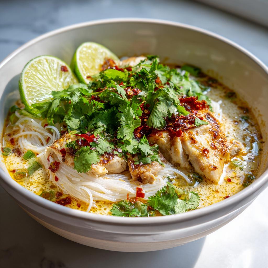 Tajska zupa kokosowa z kurczakiem i makaronem – rozgrzewająca i aromatyczna! 🍜🥥 - detail 2