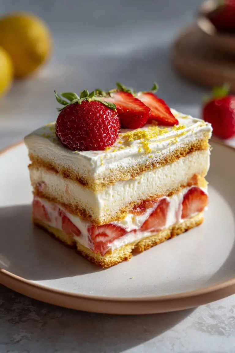 🍰Tiramisu cytrynowo-truskawkowe bez jajek🍓🍋