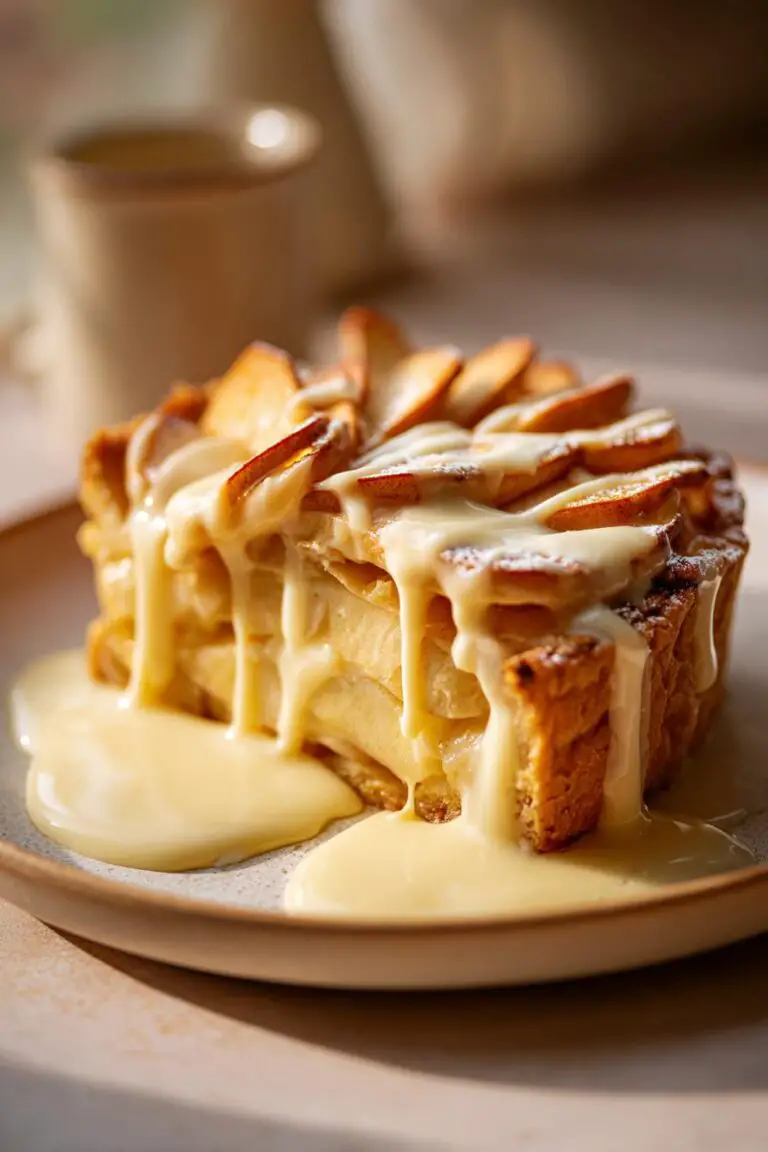 Ekspresowy Jabłkowy Placek z Budyniem Waniliowym – Słodki Hit w 10 Minut!