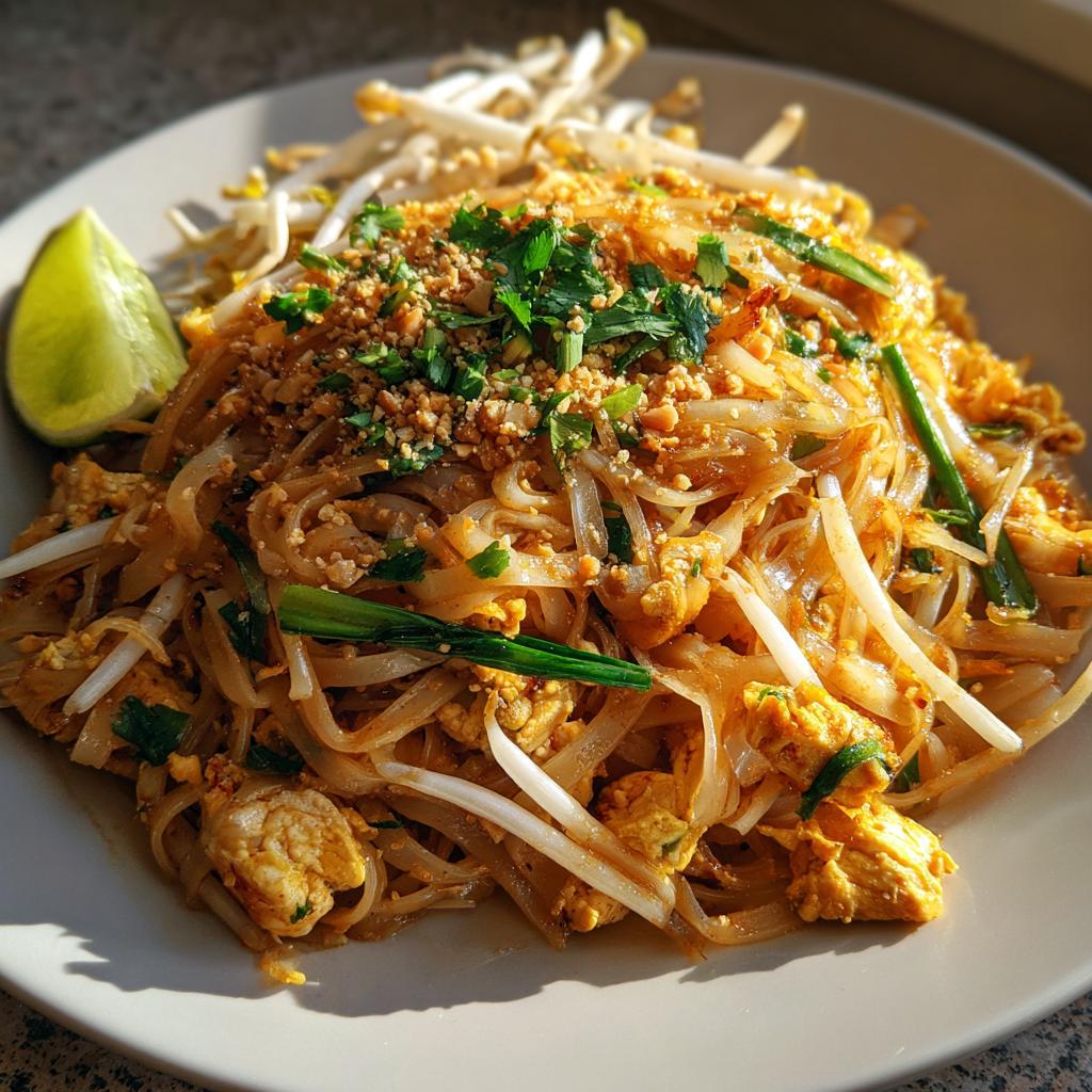 Pad Thai z kurczakiem i orzeszkami ziemnymi: Zapach ulic Bangkoku - detail 1